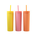 16oz Double Wall Plastic Tumblers  Matte Pastel Colored Acrylic Tumblers with Lids and Straws